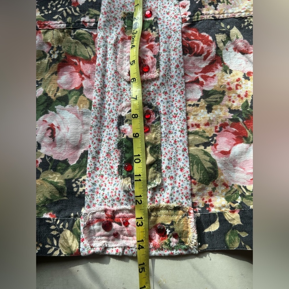 Handcrafted Upcycled Floral Boho Vest | Romantic Cottagecore Statement | Small - Picture 9 of 9